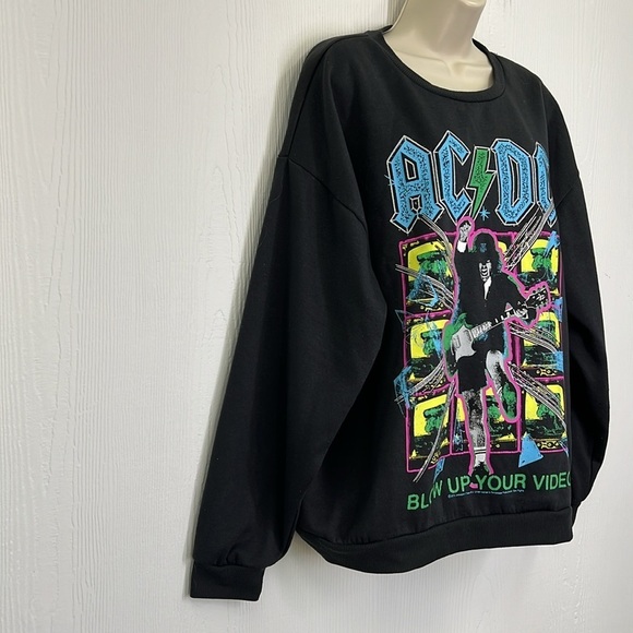AC/DC - Blow Up Your Video AC/DC Colorful Graphic Long Sleeve Sweatshirt Size XL - Picture 4 of 8